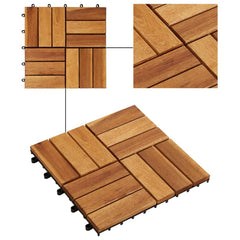vidaXL Decking Tiles Vertical Pattern 30 x 30 cm Acacia Set of 30