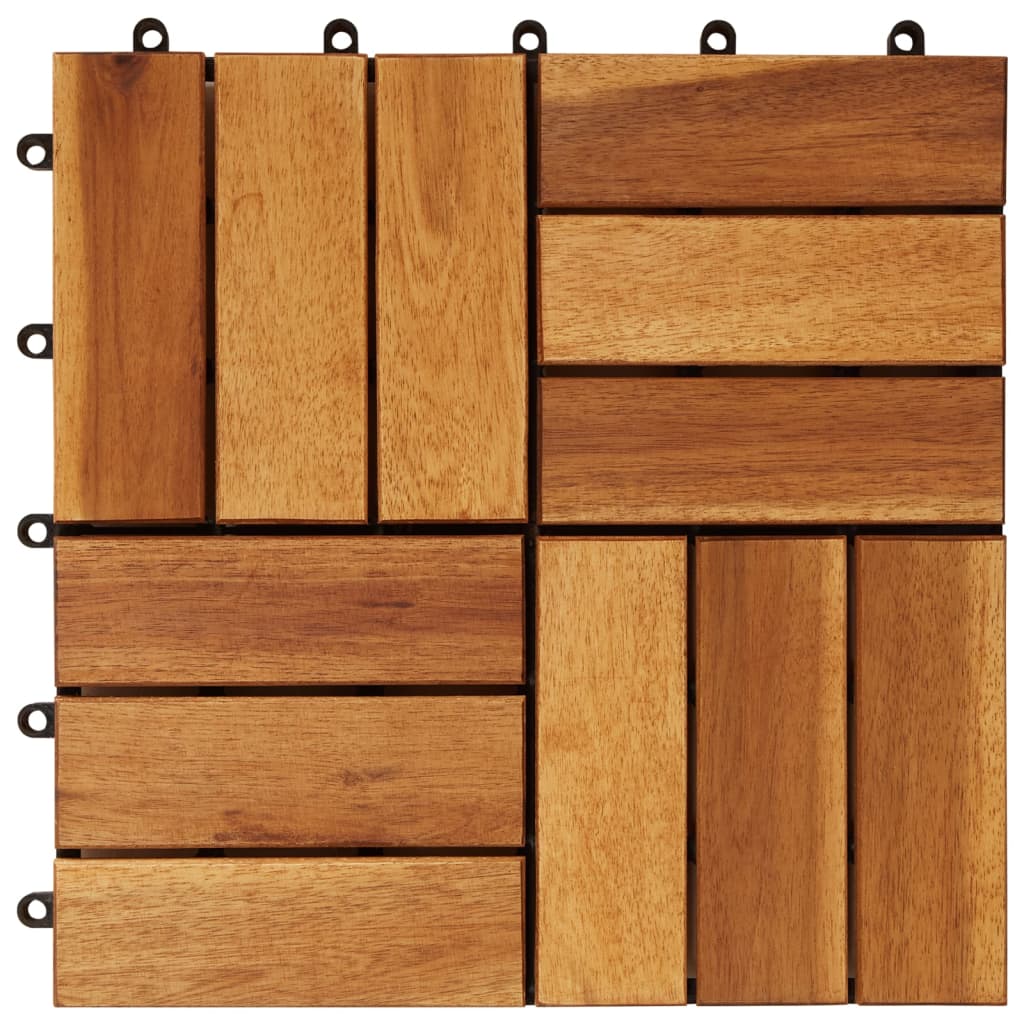 vidaXL Decking Tiles Vertical Pattern 30 x 30 cm Acacia Set of 30
