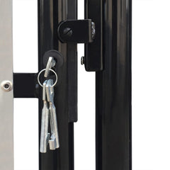 vidaXL Black Single Door Fence Gate 100 x 125 cm