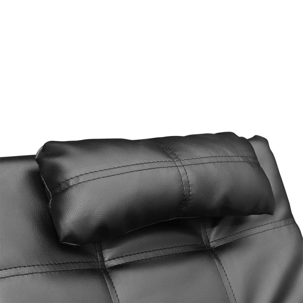 vidaXL Chaise Longue with Pillow Black Faux Leather