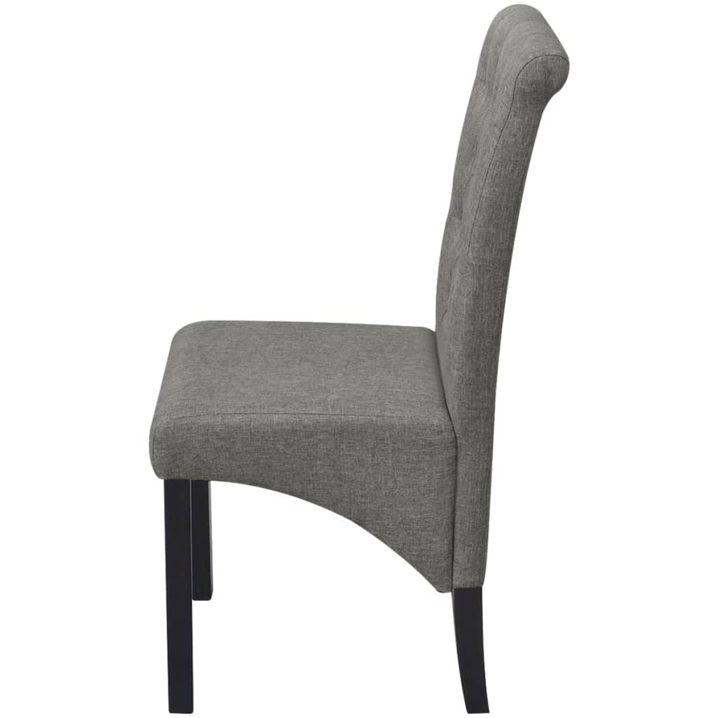 vidaXL 2 Dining Chairs Fabric Upholstery Dark Grey