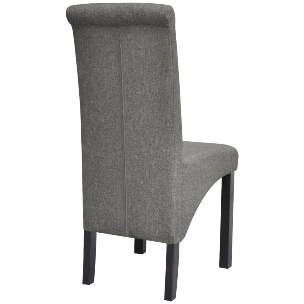 vidaXL 2 Dining Chairs Fabric Upholstery Dark Grey