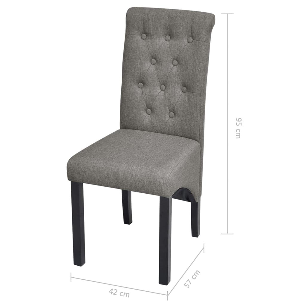 vidaXL 2 Dining Chairs Fabric Upholstery Dark Grey