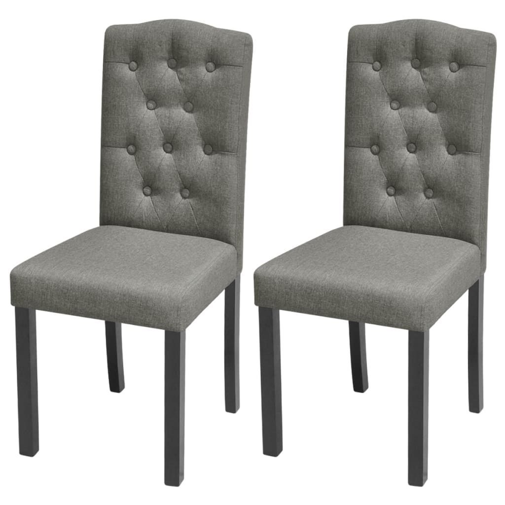 vidaXL 2 Dining Chairs Fabric Upholstery Dark Grey