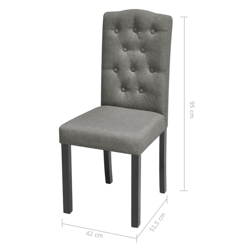 vidaXL 2 Dining Chairs Fabric Upholstery Dark Grey