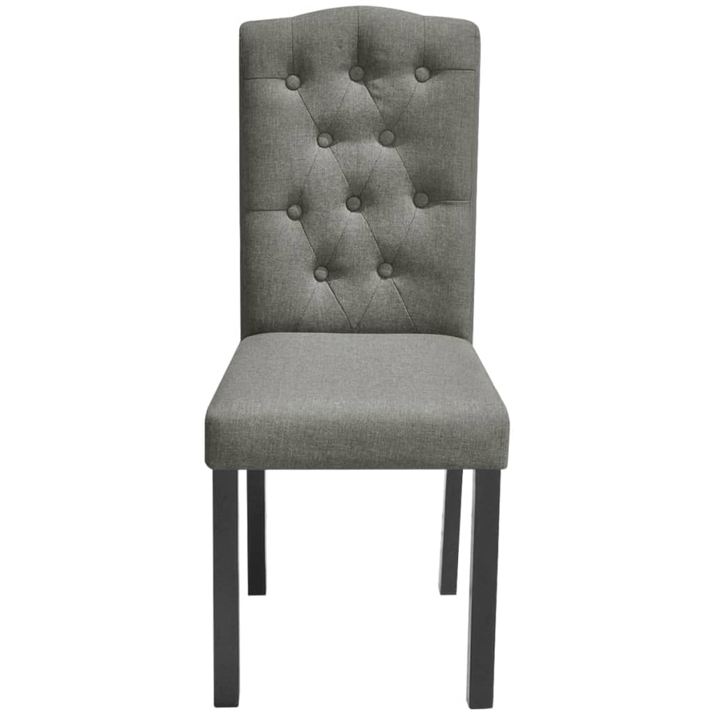 vidaXL 4 Dining Chairs Fabric Upholstery Dark Grey High