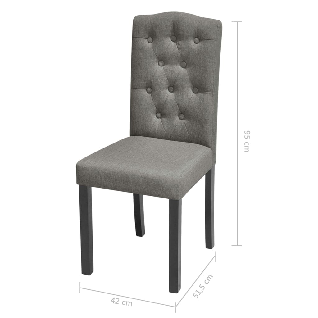 vidaXL 4 Dining Chairs Fabric Upholstery Dark Grey High