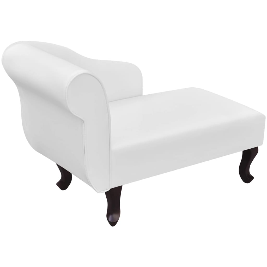 vidaXL Chaise Longue White Faux Leather