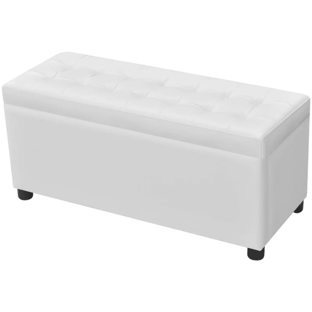 vidaXL Storage Ottoman Artificial Leather Black