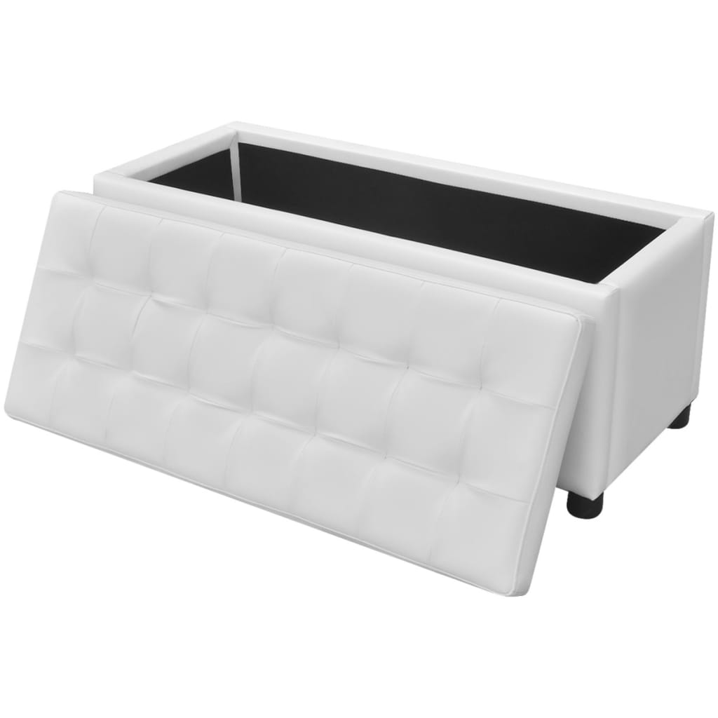 vidaXL Storage Ottoman Artificial Leather Black