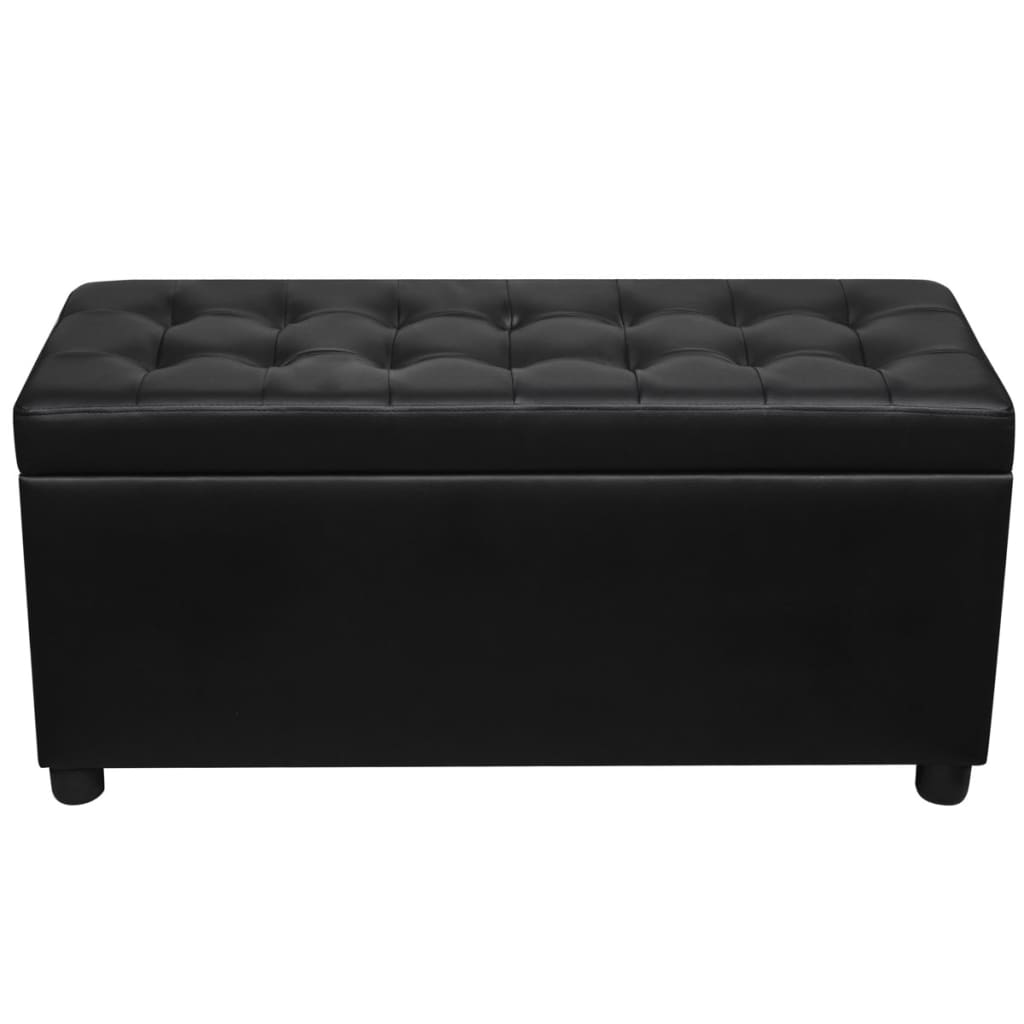 vidaXL Storage Ottoman Artificial Leather Black