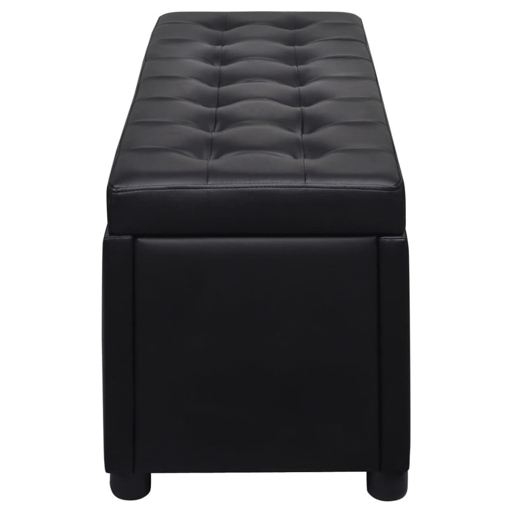 vidaXL Storage Ottoman Artificial Leather Black