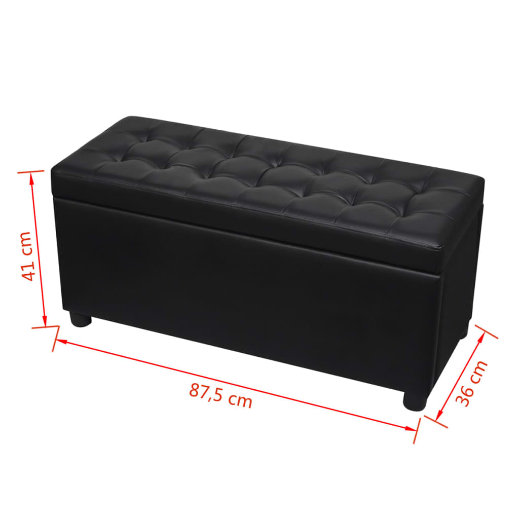 vidaXL Storage Ottoman Artificial Leather Black