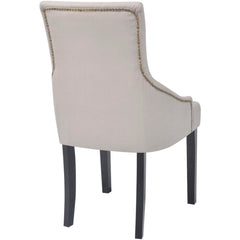vidaXL Dining Chairs 2 pcs Cream Grey Fabric