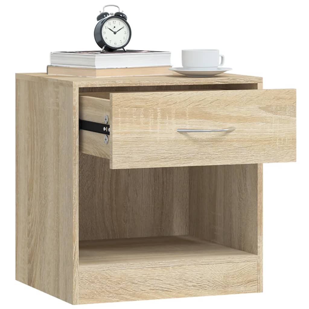 vidaXL Nightstand 2 pcs with Drawer Oak Colour