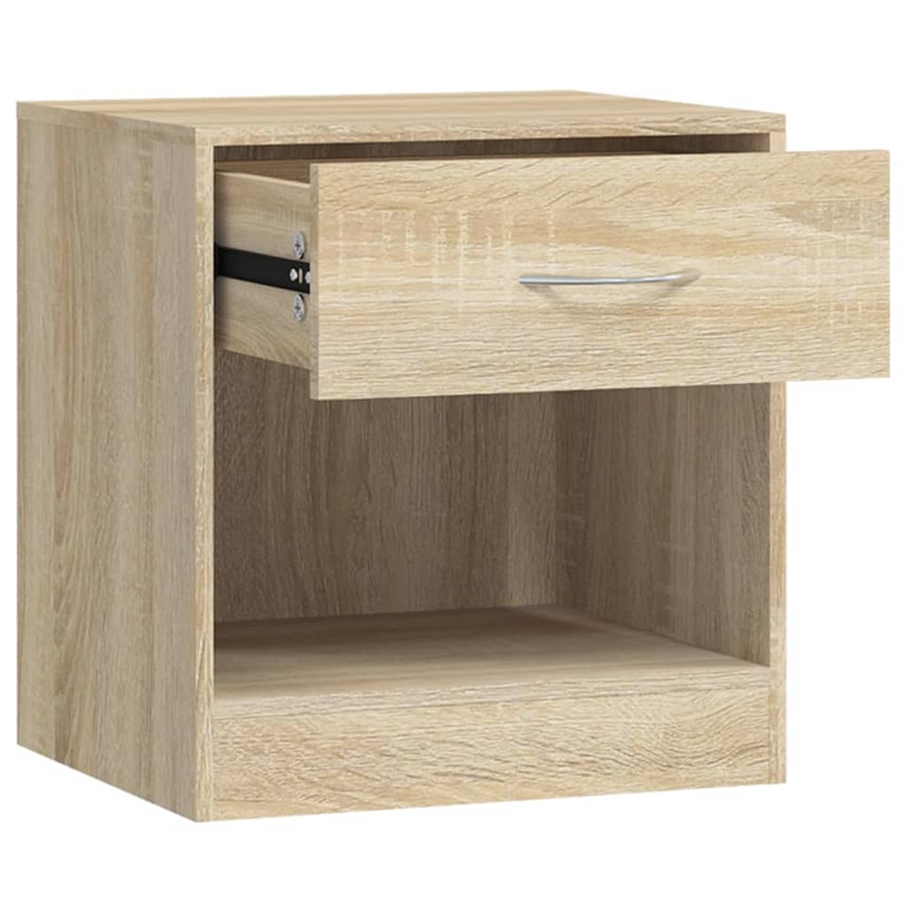 vidaXL Nightstand 2 pcs with Drawer Oak Colour