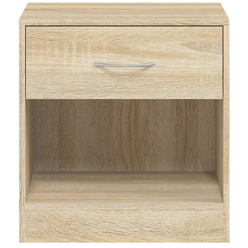 vidaXL Nightstand 2 pcs with Drawer Oak Colour