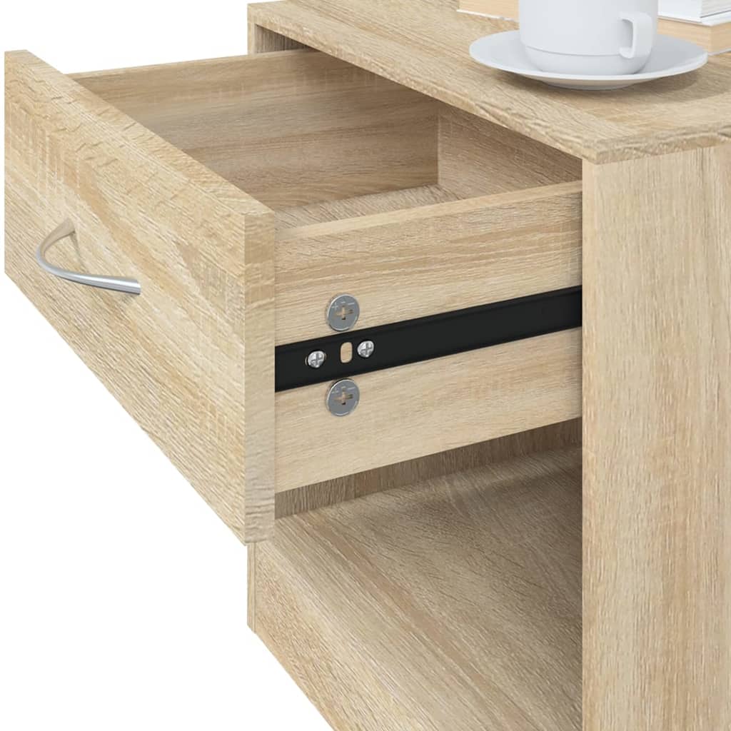 vidaXL Nightstand 2 pcs with Drawer Oak Colour