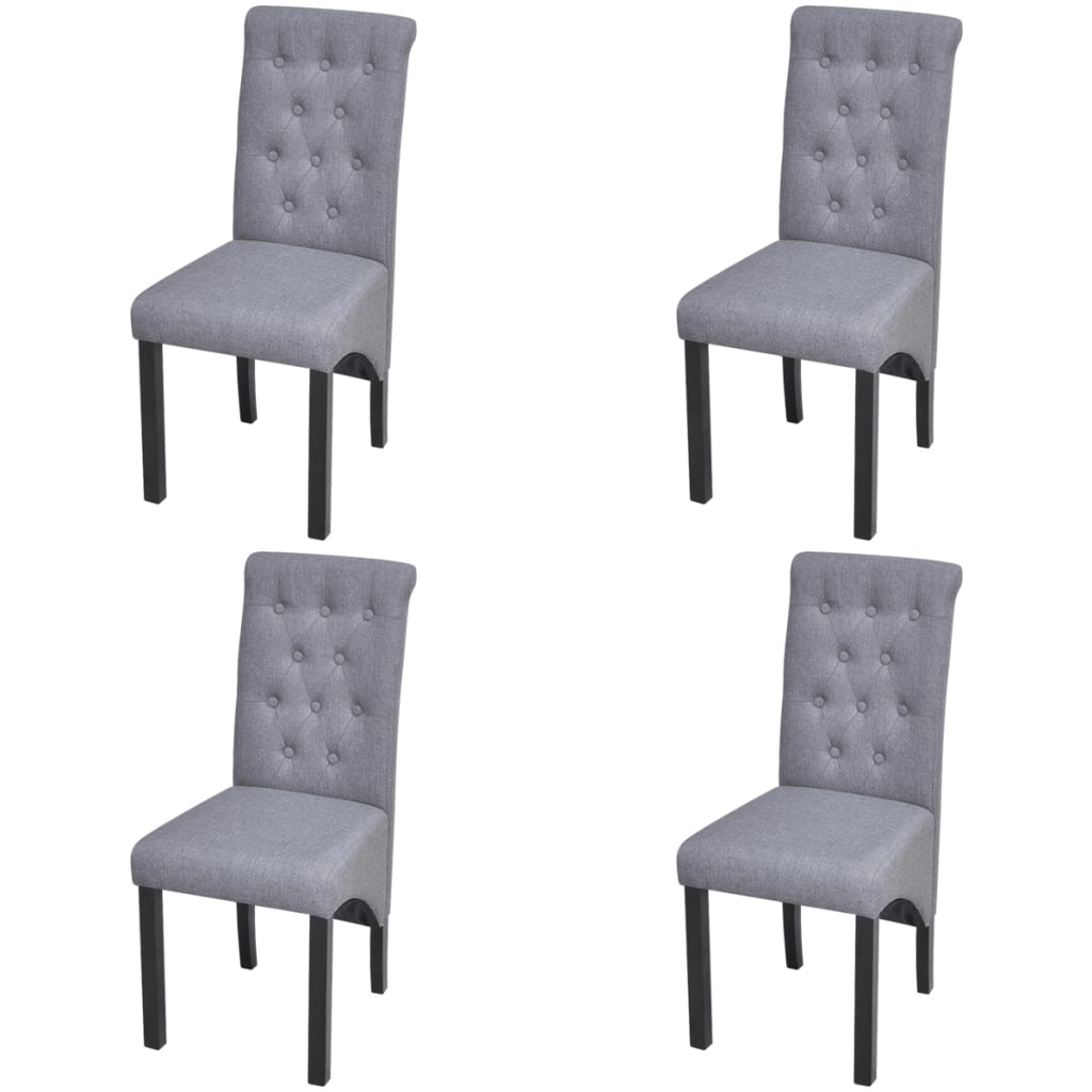 vidaXL 4 Dining Chairs Fabric Upholstery Dark Grey High