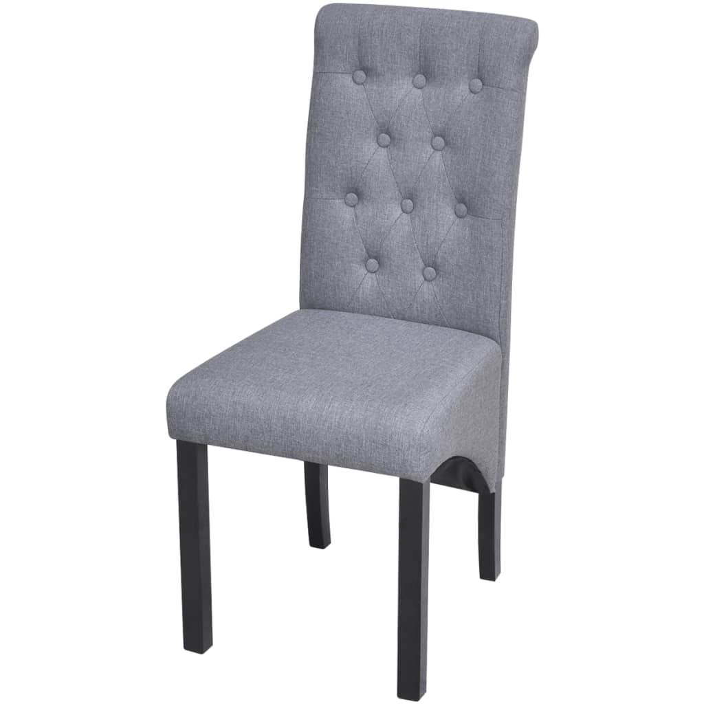 vidaXL 4 Dining Chairs Fabric Upholstery Dark Grey High