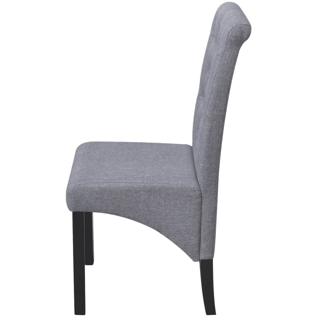 vidaXL 4 Dining Chairs Fabric Upholstery Dark Grey High