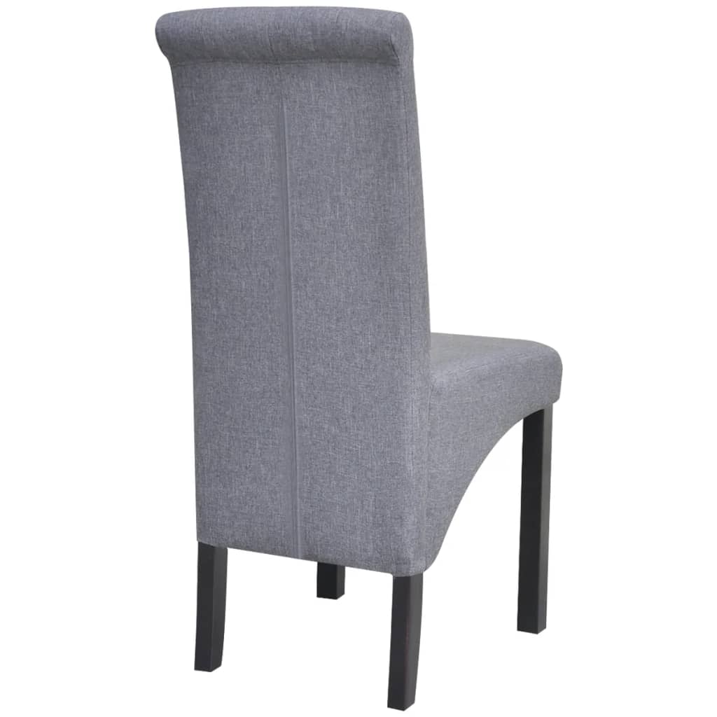 vidaXL 4 Dining Chairs Fabric Upholstery Dark Grey High