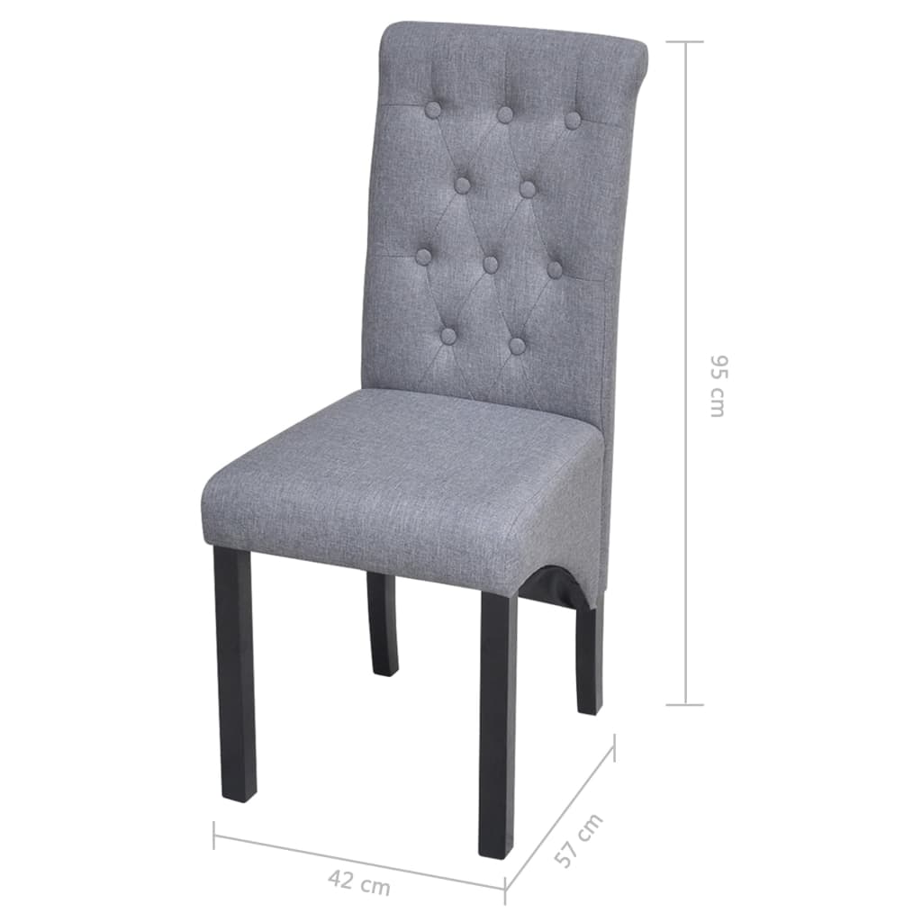 vidaXL 4 Dining Chairs Fabric Upholstery Dark Grey High