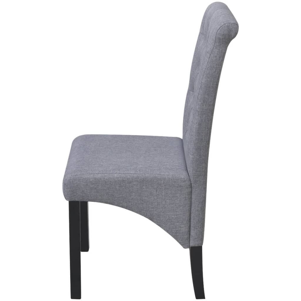 vidaXL 6 Dining Chairs Fabric Upholstery Dark Grey