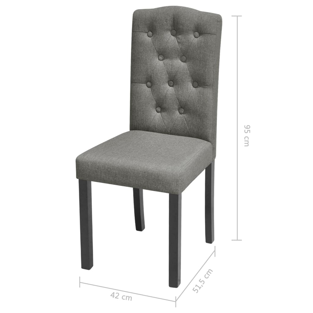 vidaXL 6 Dining Chairs Fabric Upholstery Dark Grey