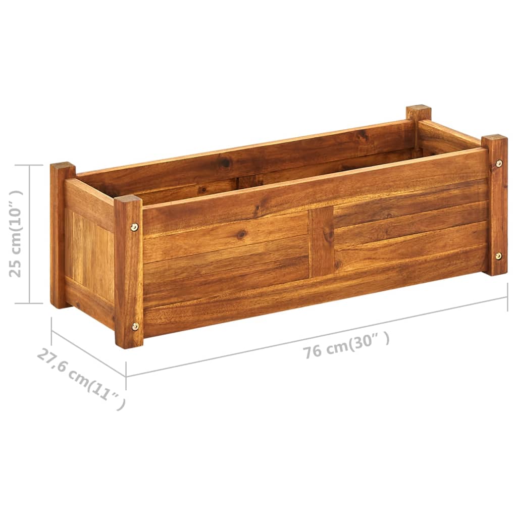 vidaXL Garden Raised Bed Acacia Wood 76x27.6x25 cm