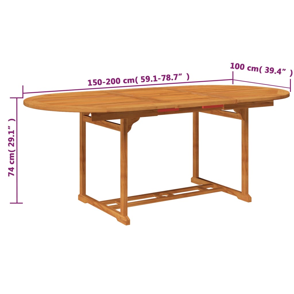 vidaXL 7 Piece Outdoor Dining Set Solid Acacia Wood