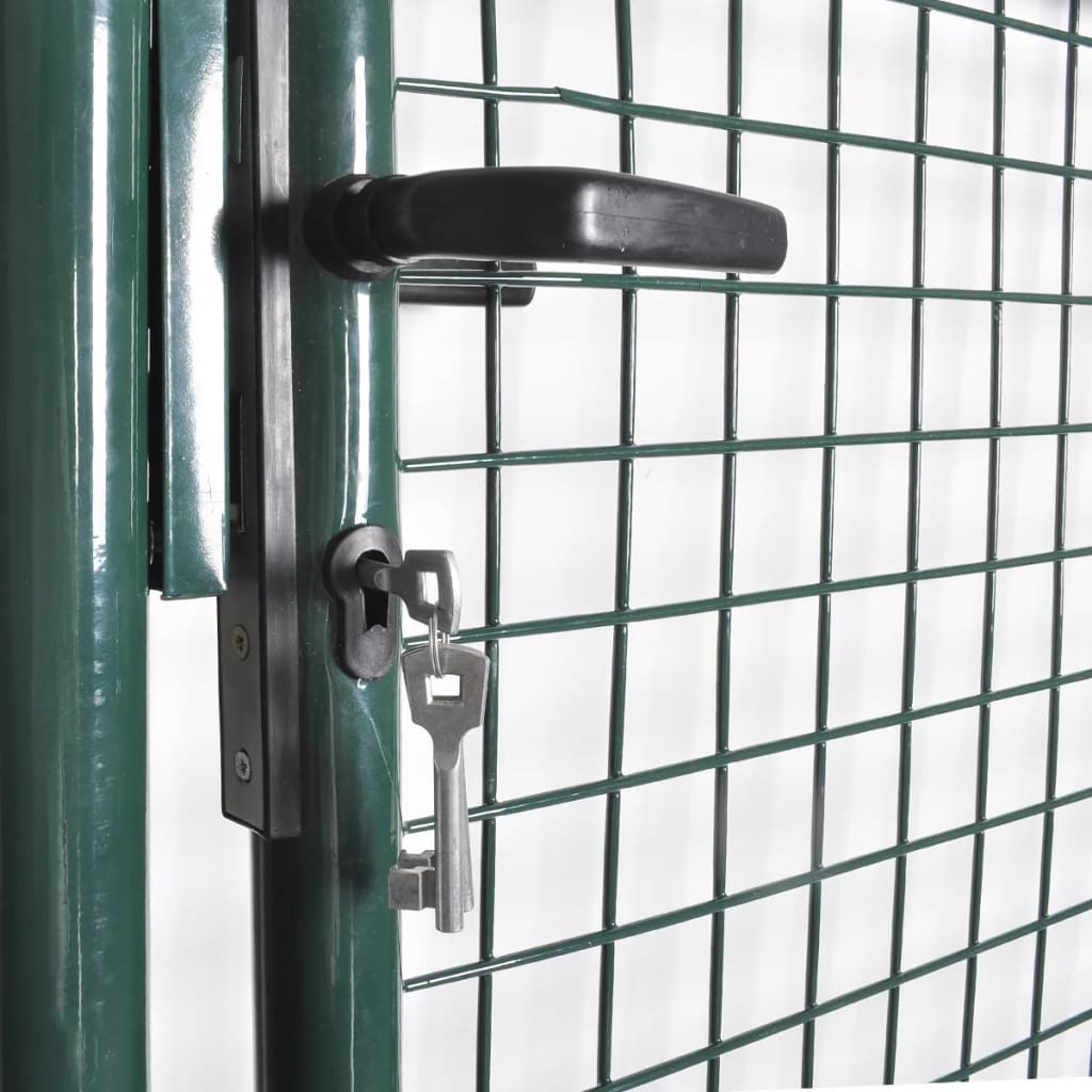 vidaXL Double Door Fence Gate Powder-Coated Steel