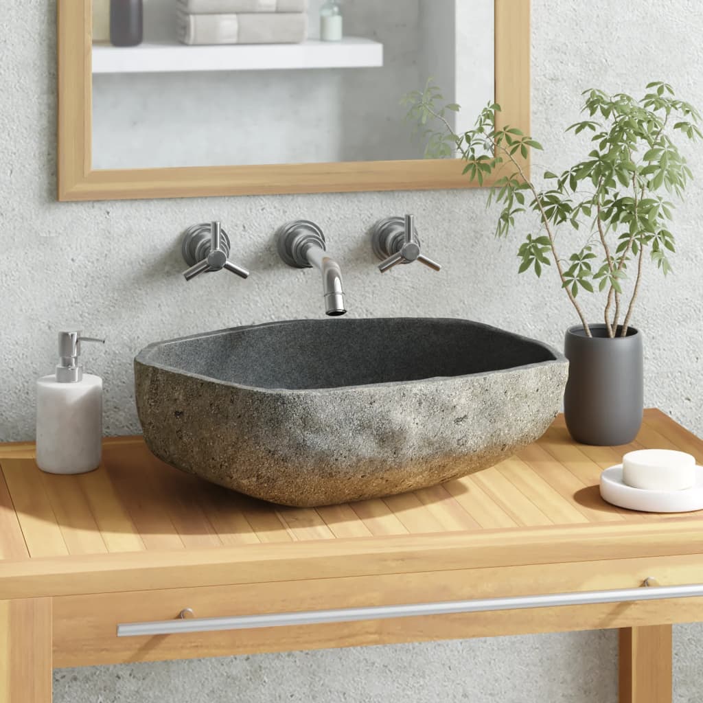 vidaXL Basin River Stone Oval (37-46)x(29-36) cm