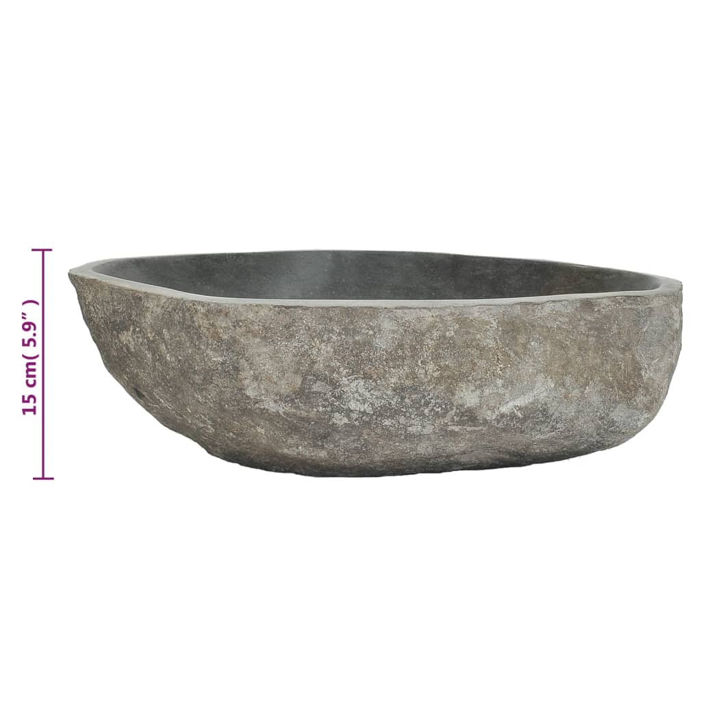 vidaXL Basin River Stone Oval (37-46)x(29-36) cm