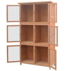 vidaXL Animal Rabbit Cage 6 Rooms Wood