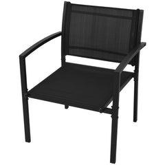 vidaXL 4 Piece Garden Lounge Set Textilene Black