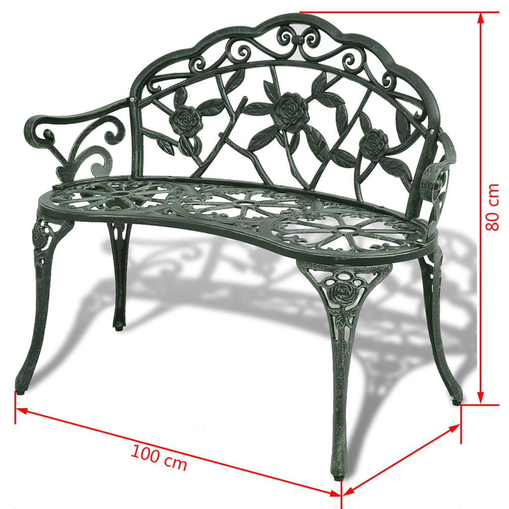 vidaXL Garden Bench 100 cm Cast Aluminium White