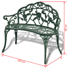 vidaXL Garden Bench 100 cm Cast Aluminium White