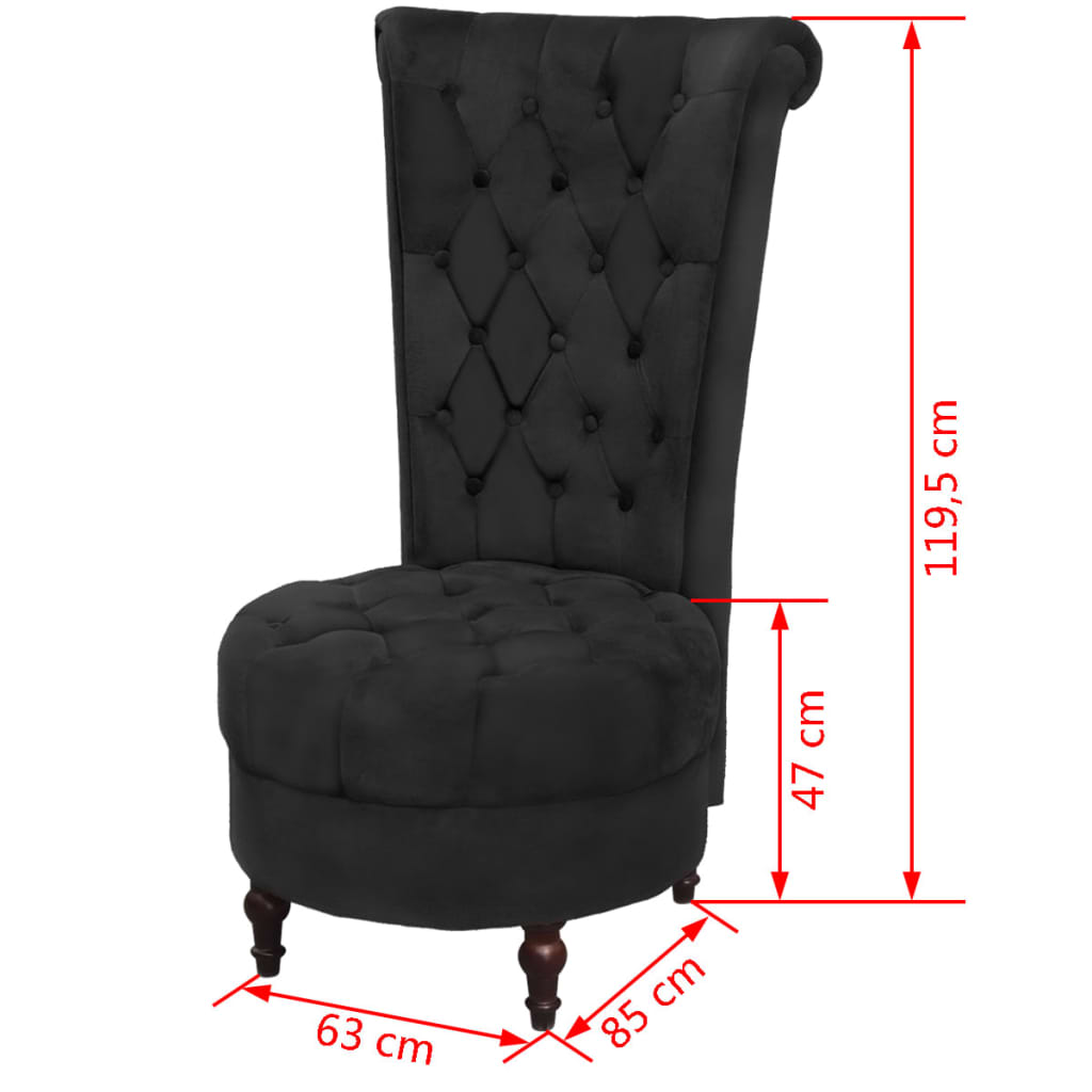 vidaXL High Back Sofa Chair Black Fabric