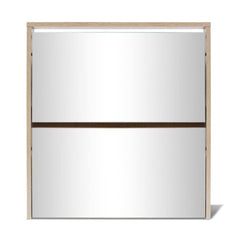 vidaXL Shoe Cabinet 2-Layer Mirror Oak 63x17x67 cm