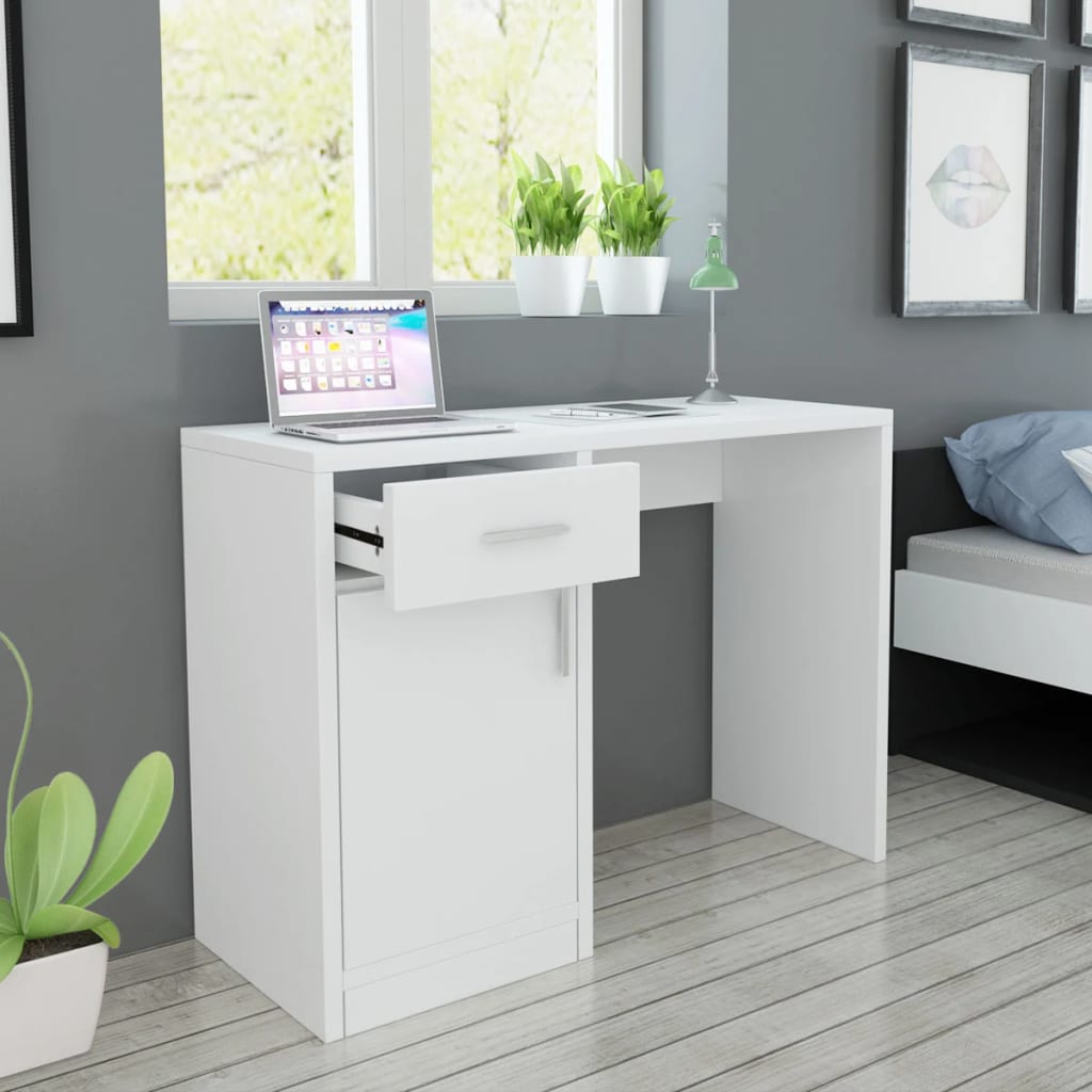 vidaXL Desk with Drawer and Cabinet Oak 100x40x73 cm