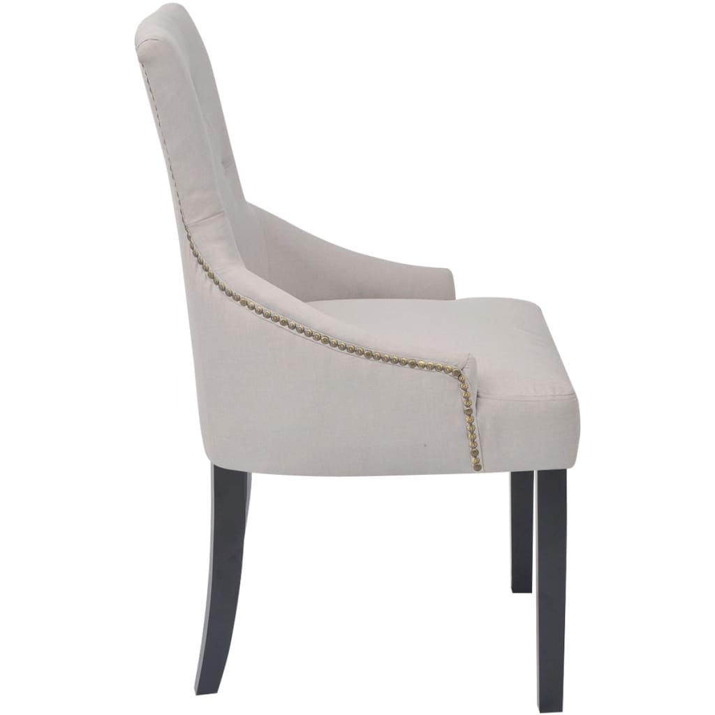 vidaXL Dining Chairs 4 pcs Cream Grey Fabric