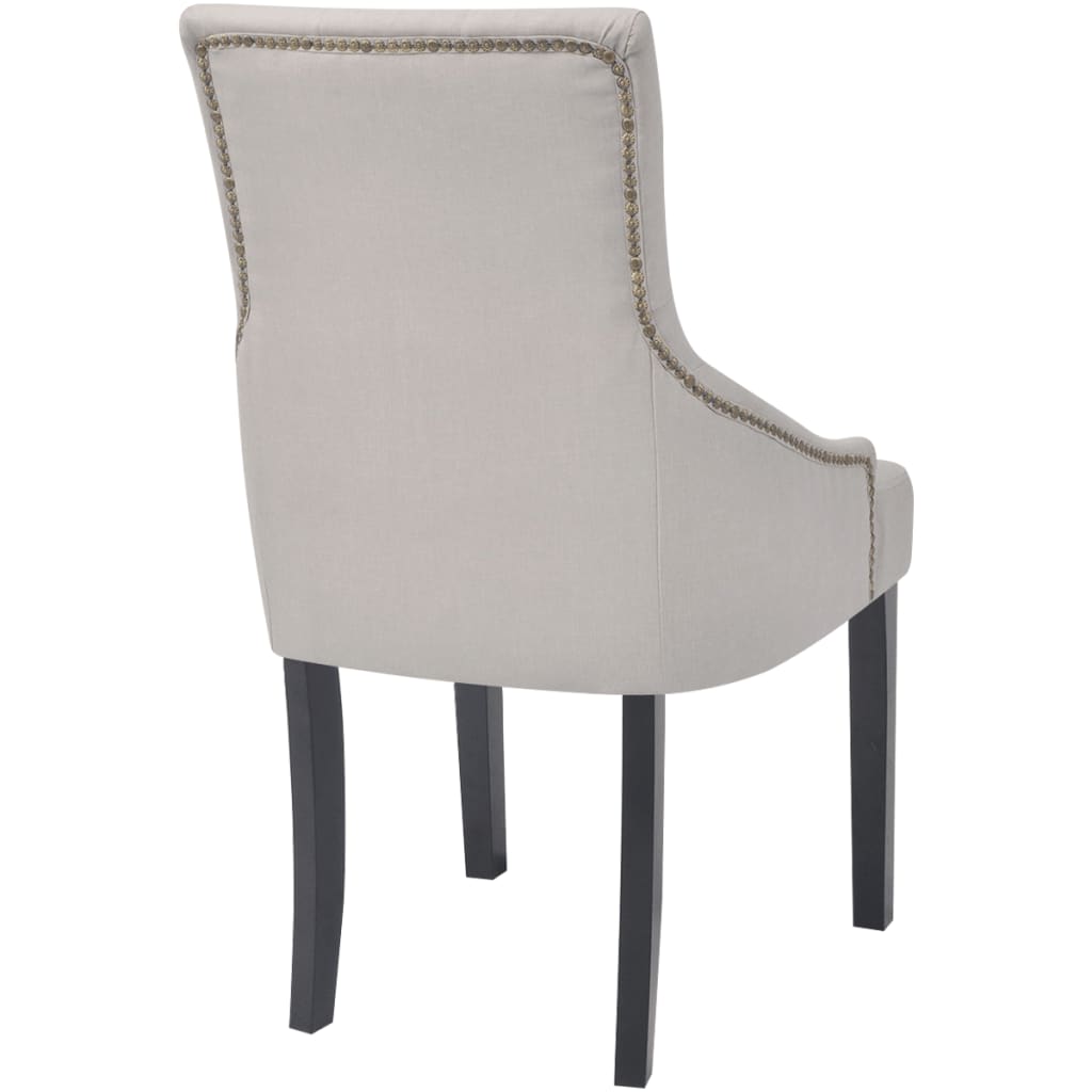 vidaXL Dining Chairs 4 pcs Cream Grey Fabric