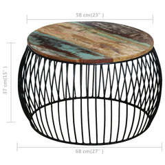 vidaXL Coffee Table Round Solid Reclaimed Wood 68x37 cm