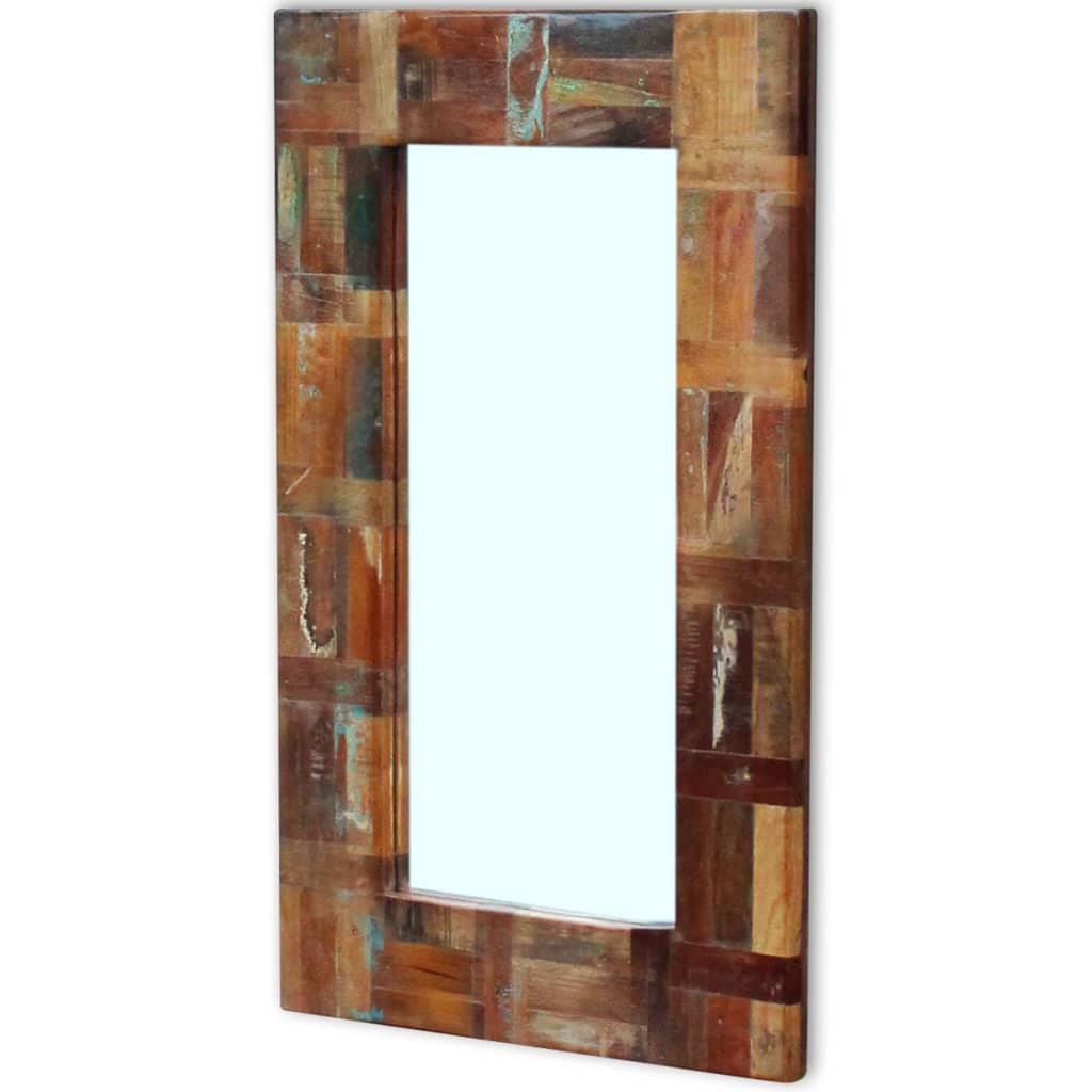 vidaXL Mirror Solid Reclaimed Wood 80x50 cm