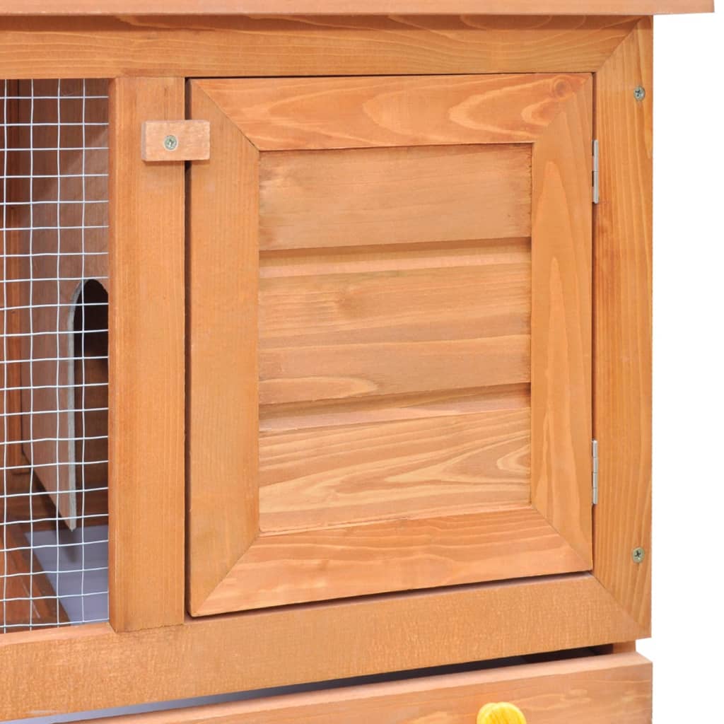 vidaXL Outdoor Rabbit Hutch Small Pet Cage 1 Door Wood