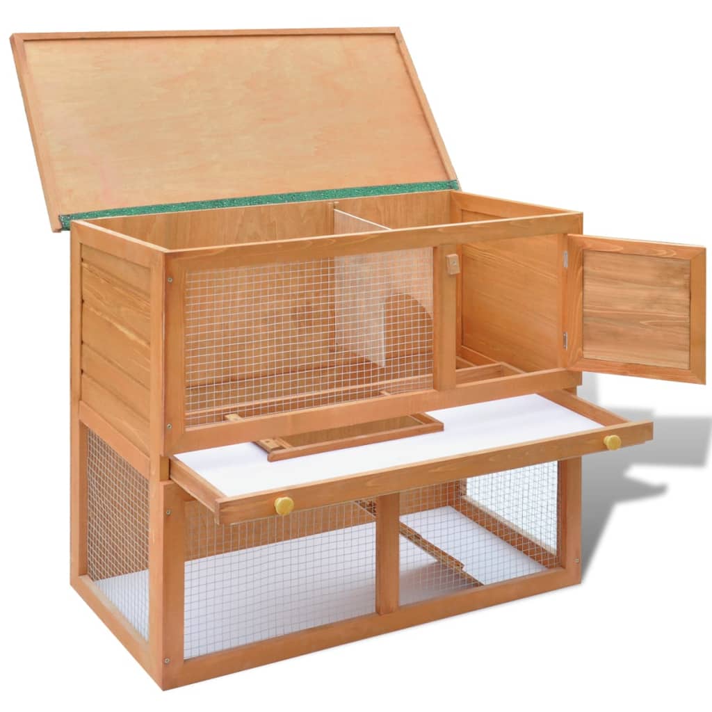 vidaXL Outdoor Rabbit Hutch Small Pet Cage 1 Door Wood