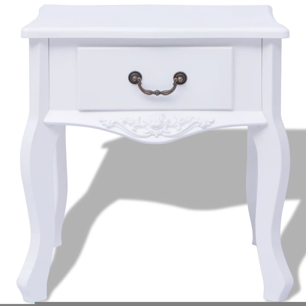 vidaXL Bedside Cabinets 2 pcs MDF White