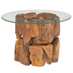 vidaXL Coffee Table Solid Teak Driftwood 60 cm