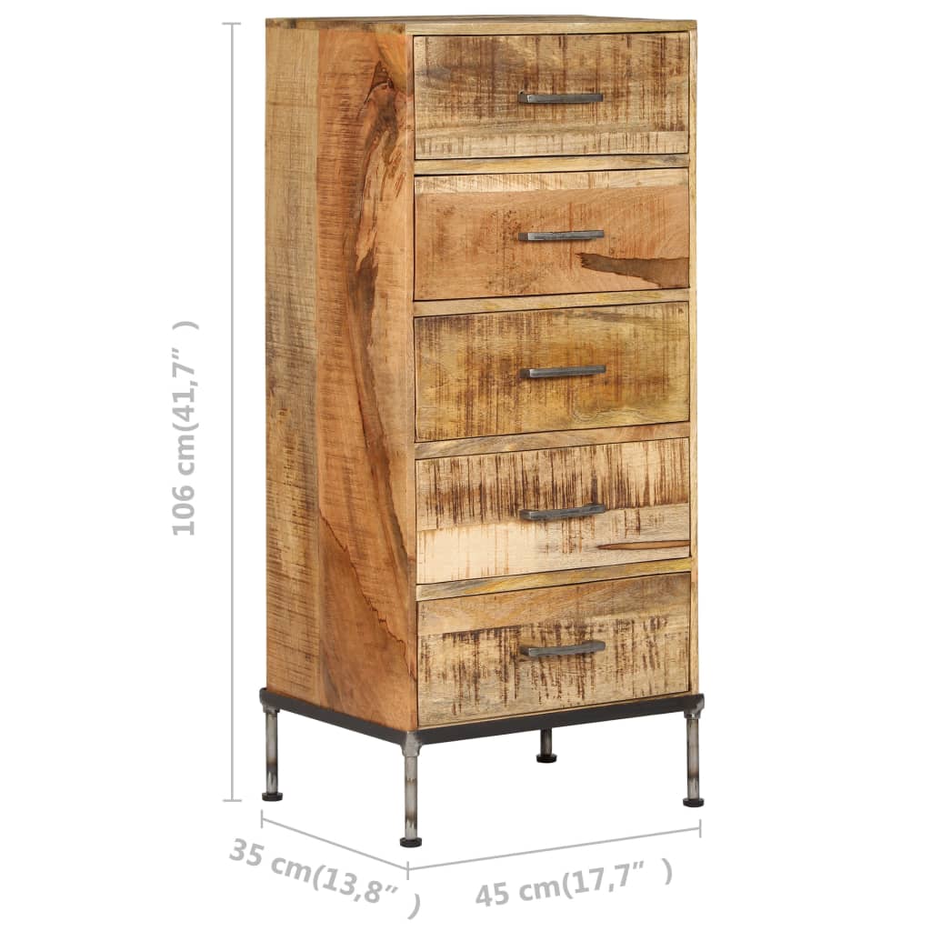 vidaXL Chest of Drawers 45x35x106 cm Solid Mango Wood